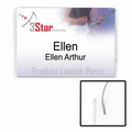 Preferred Vinyl Name Tag Holder w/ Silver Elastic Cord (3 1/2"x2 1/4")